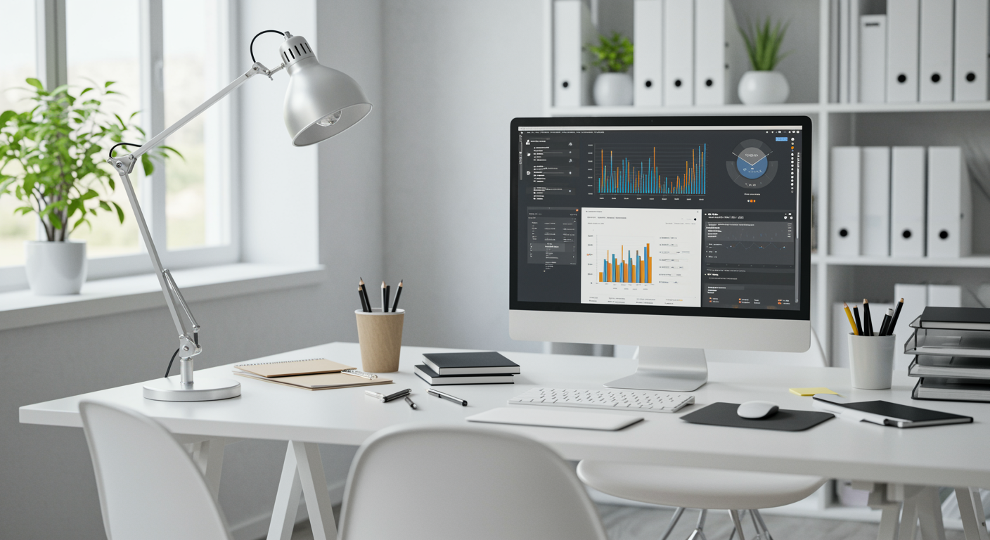 Professional modern workspace illustrating advanced lead generation and digital marketing optimization services