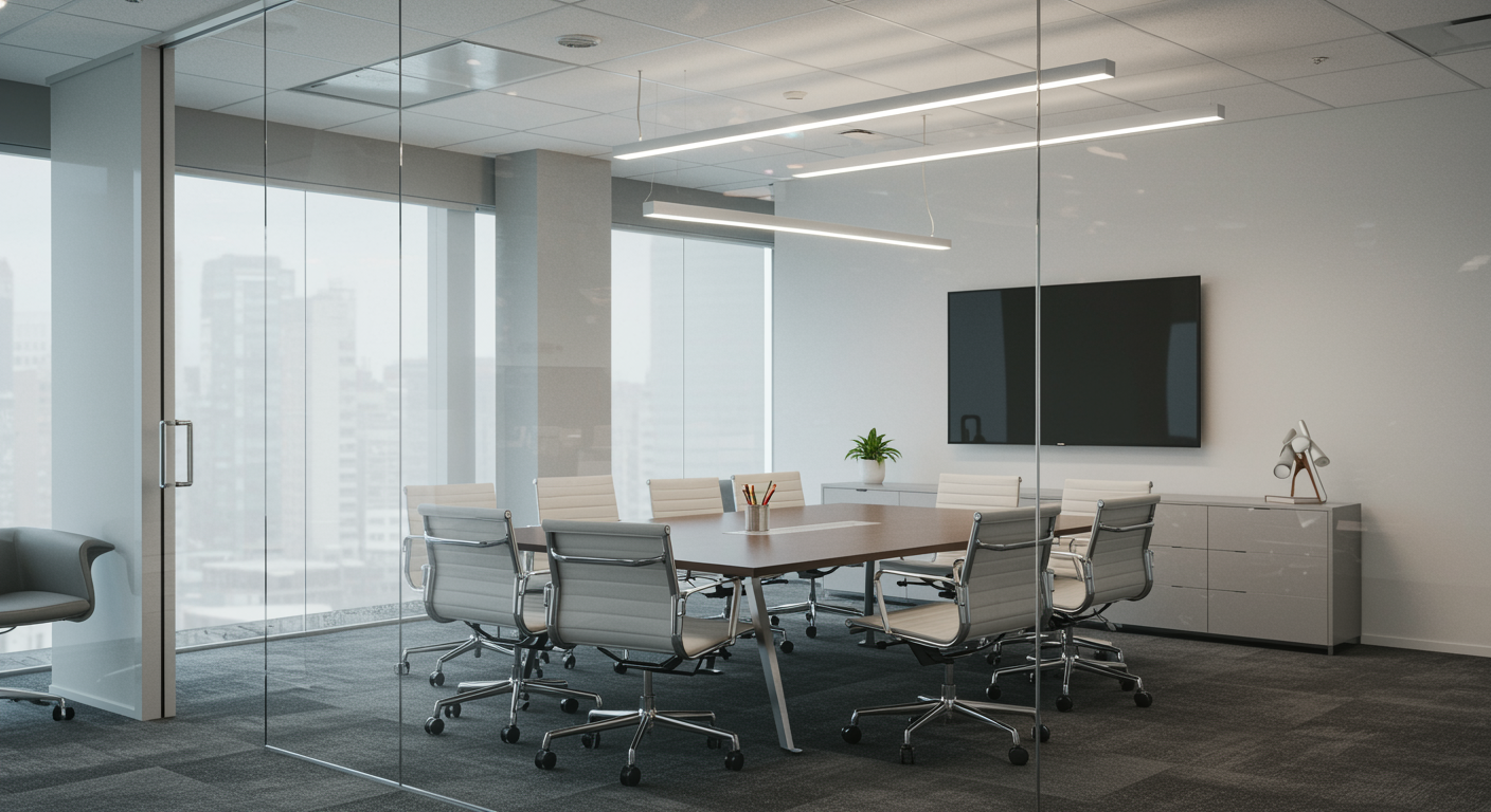 Spacious modern conference room in a marketing agency office representing professional lead generation and pay per click advertising services